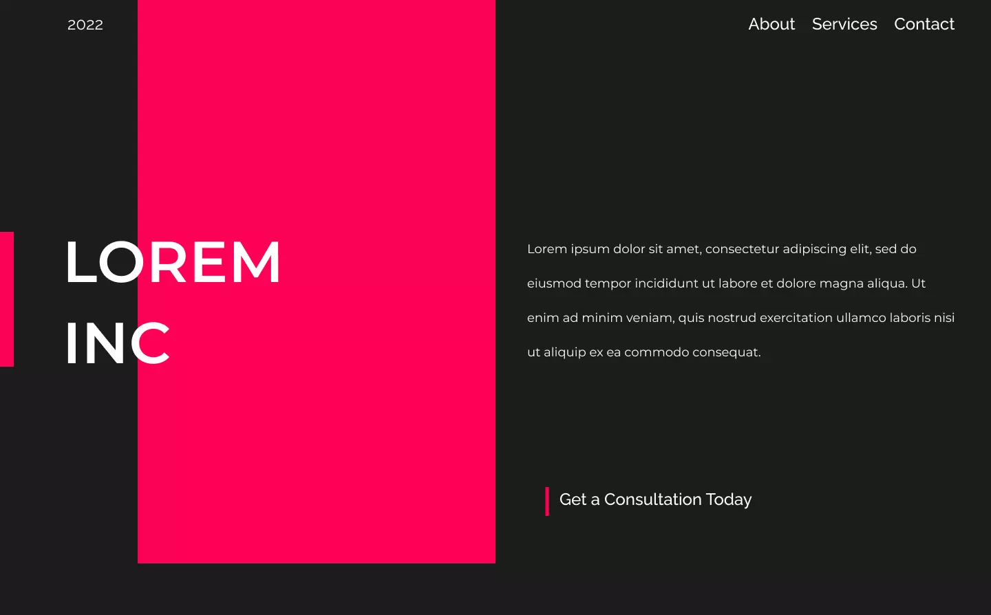 mockup design of a website