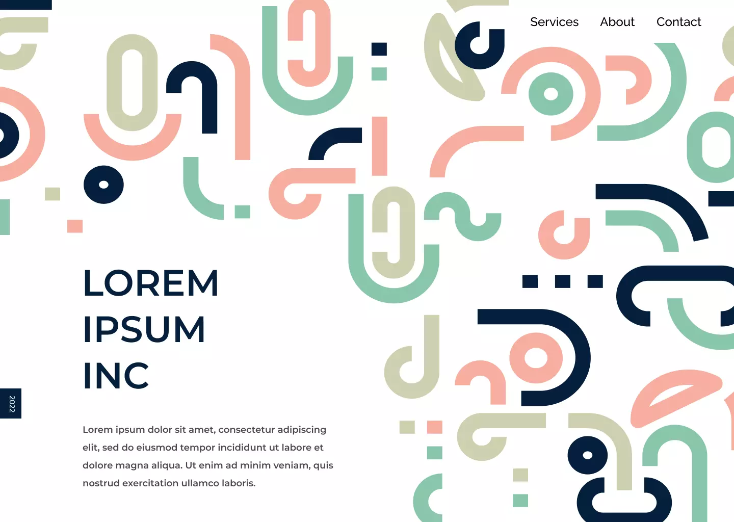 mockup design of a website