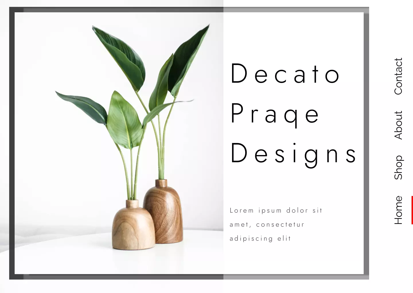 mockup design of a website