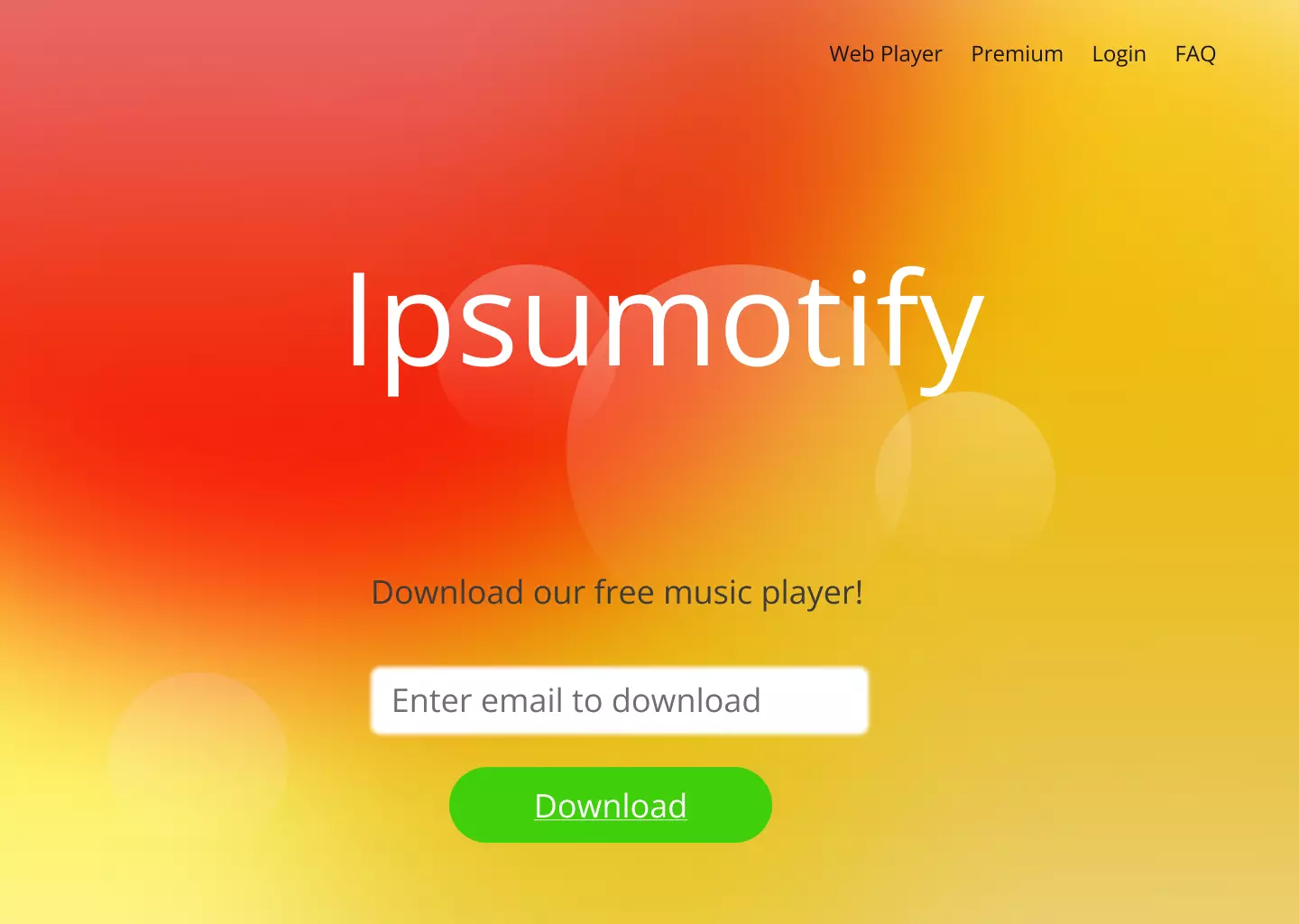 mockup design of a website