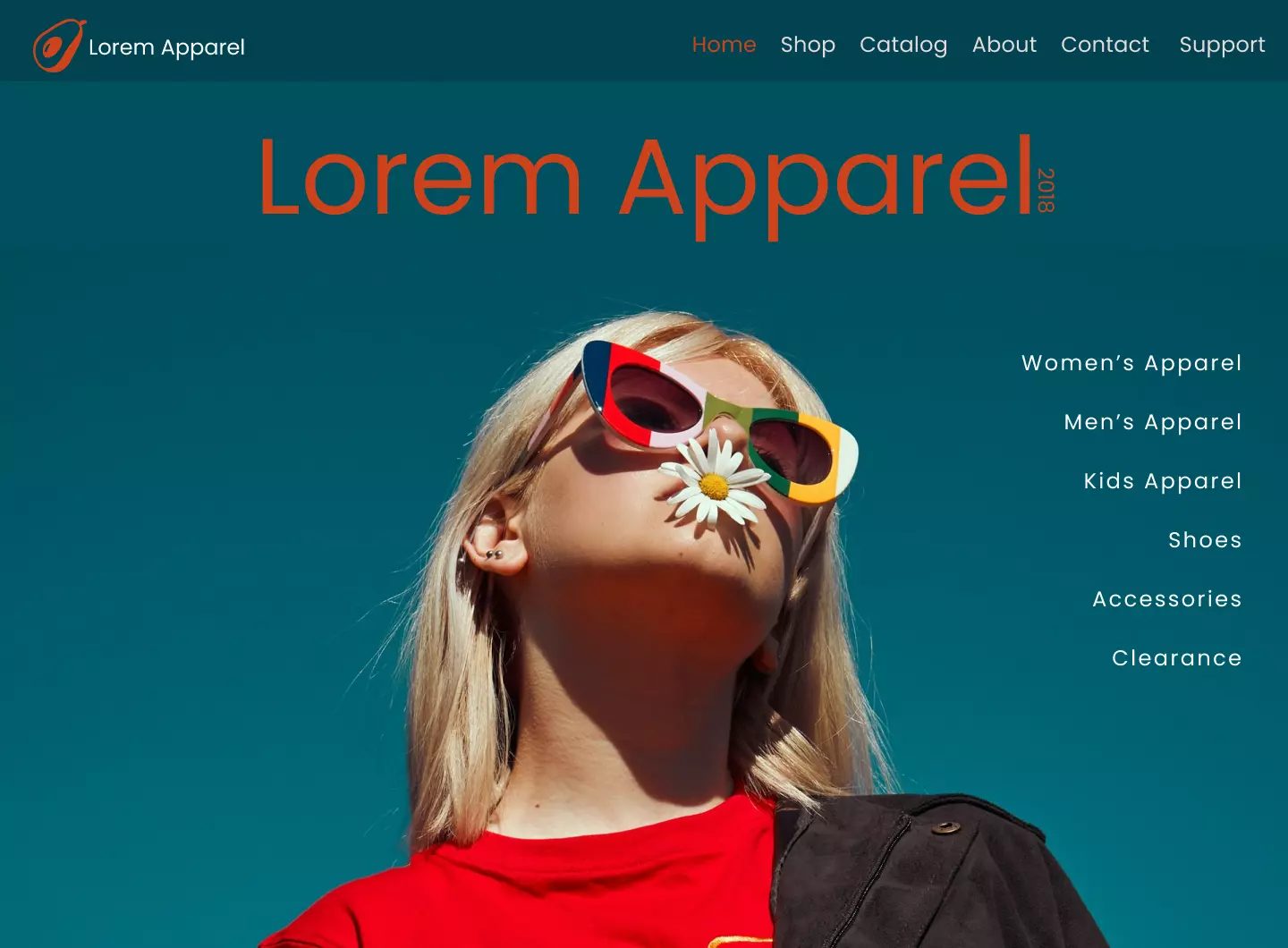 mockup design of a website
